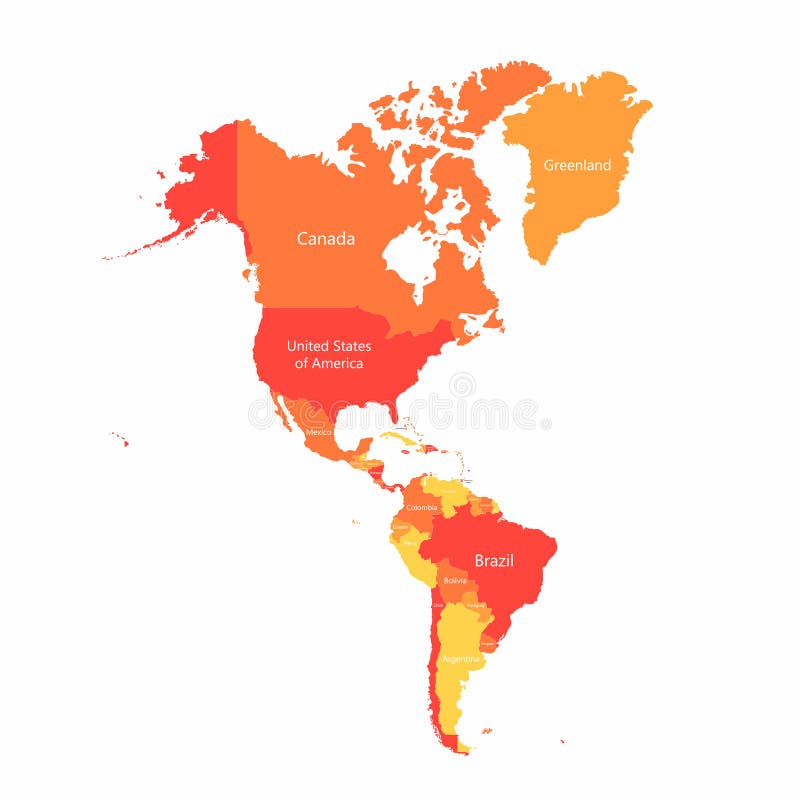 导航与国家边界的南美和北美地图 地图的抽象